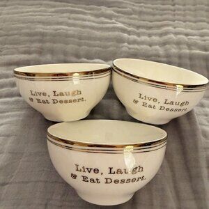 Nicole Miller - Set of 3 Live, Laugh & Eat Dessert Bowls